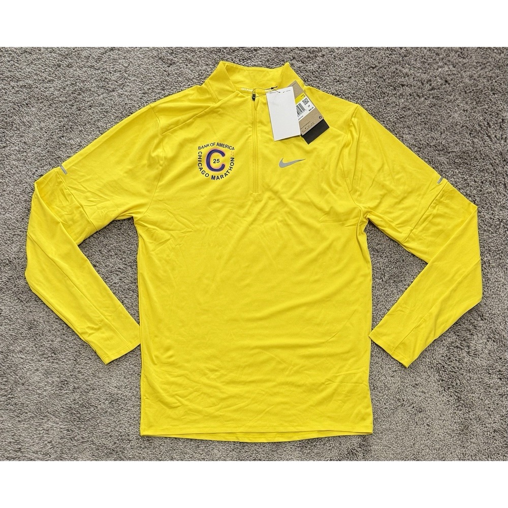 Nike Top Shirt Chicago Marathon 25 Element 1/2 Zip Running HQ4199-718 Mens Sz S